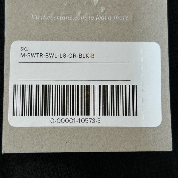 Everlane The Premium Merino Crew Neck Sweater Wool Black Men's XL NWT - Picture 11 of 11